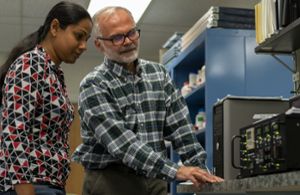 Thomas Sharkey with lab member and research assistant professor, Sarathi Weraduwage.