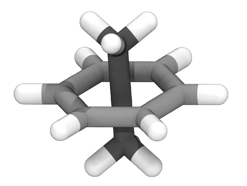 Example structure for ethane piercing benezene